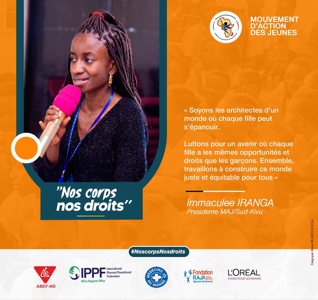 ImmaculeeIranga's tweet photo. #NosCorpsNosDroits
#16JoursdActivisme

Luttons pour un avenir où chaque fille a les mêmes opportunités et droits que le garçon.

@abefnd_rdc 
@IPPFAR 
@MondeRdc 
 @MdM_France 
@FondationLOreal 
@FondationRaja https://t.co/13Tm6kpHFL