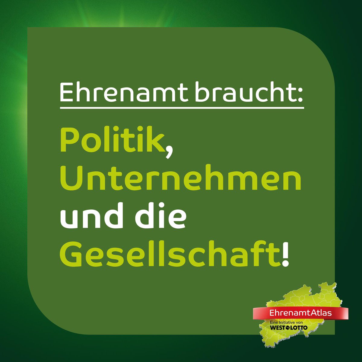 EhrenamtAtlas.de: Ehrenamtliches Engagement ist und bleibt unersetzlich. 92% der Ehrenamtler engagieren sich, weil sie etwas für das gesellschaftliche Miteinander tun wollen. Ein starkes Bekenntnis, das Politik, Unternehmen und Gesellschaft – gemeinsam stützen müssen!