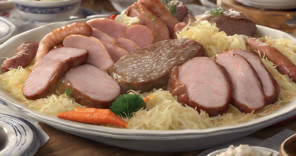 Vous m'avez plébiscité pour un autre plat du terroir 😅

Donc ce soir, pour vous faire plaisir
 je vais faire la choucroute authentique halal

À la place du vin alsacien, je mets du vin sans alcool et de la charcuterie halal

Bien entendu, je demande au facho s’ils m’autorisent ?