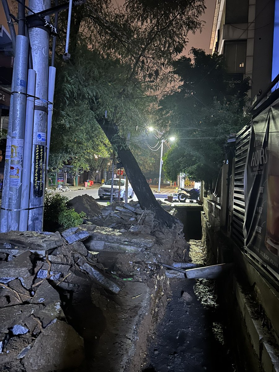yermalr's tweet photo. .@BBMP_Cares @BBMP_EAST_ZONE @bwaditrafficps This tree in 5th Main Road HRBR layout is about to fall anytime. Kindly take action before some mishap happens. It’s one of the busiest street in the neighbourhood. Please intervene. 
Landmark : Opp Riyasat-E-Biryani restaurant. https://t.co/395WjwxXWS