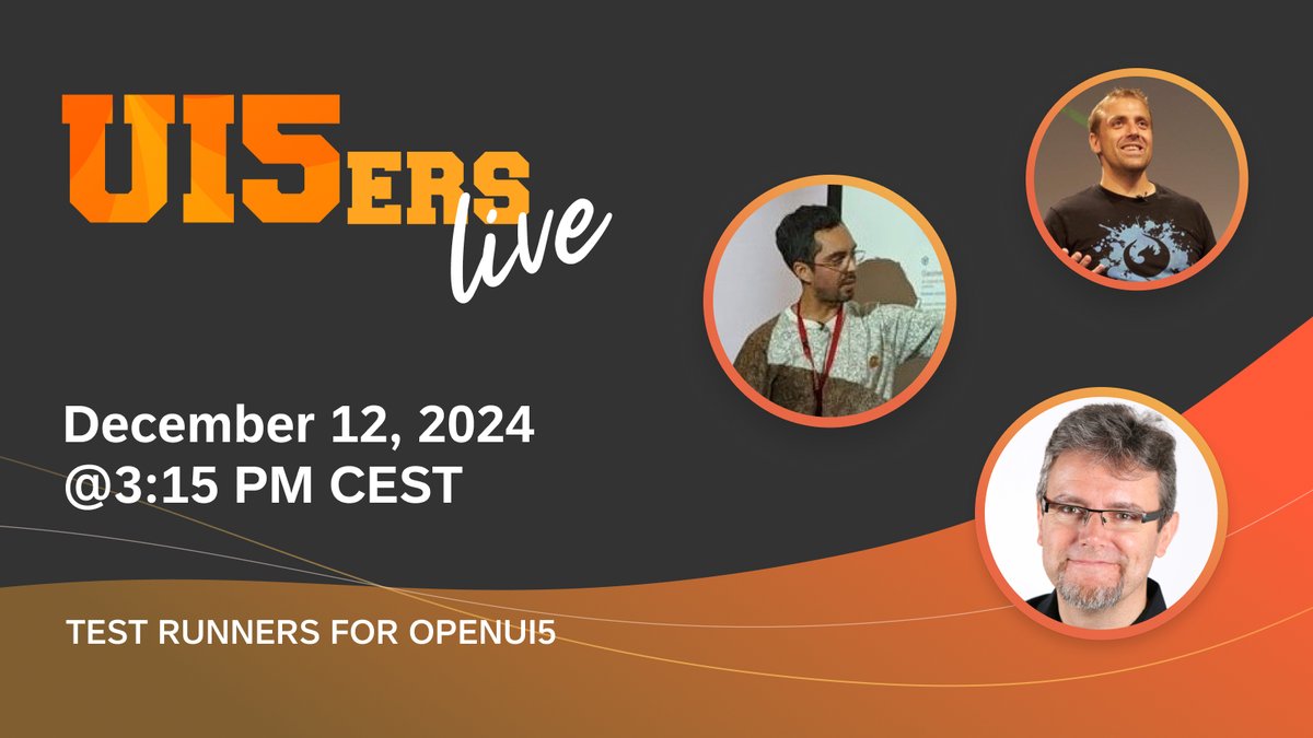 Join #UI5ers live on Dec 12th as we discuss the deprecation of our karma-ui5 plugin and explore powerful alternatives for your OpenUI5/SAPUI5 test suite:

✅ ui5-test-runner
✅ wdio-qunit-service.

➡️ openui5.org/events/#id=ui5…