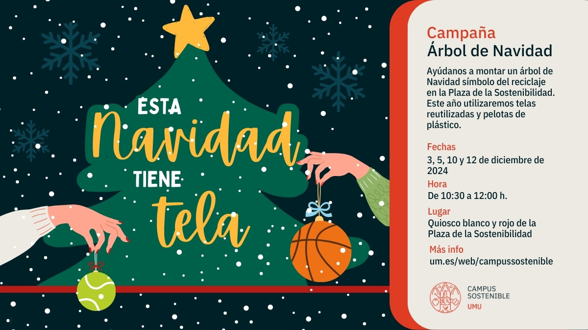 ¿Nos ayudas a montar un árbol de #Navidad con materiales #reutilizados?

Utilizaremos telas usadas y pelotas de plástico. Para ello <a href="/AbrahamProyecto/">Proyecto Abraham</a> colabora donando las telas y, después de la Navidad, entregaremos las pelotas a la Escuela de Educación Infantil de la <a href="/UMU/">Universidad Murcia</a>