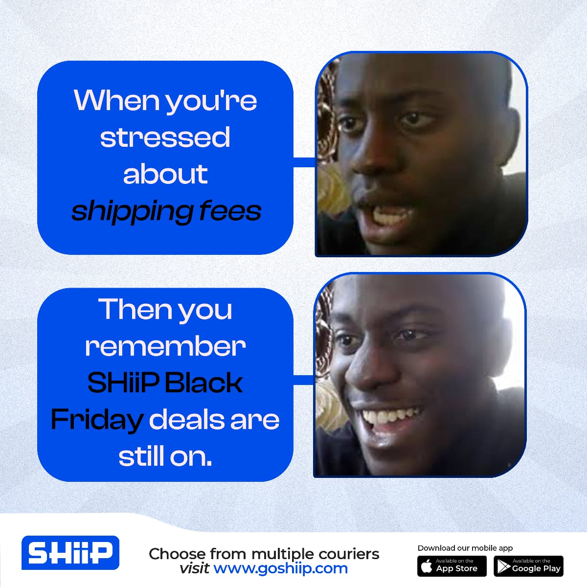 go_shiip's tweet photo. Our Black Friday deal ends at today! This is your final chance to enjoy massive shipping discounts and save money this festive season:

✅10% off all shipping orders within Nigeria with promo code BFNAIJA.
✅5% off all international shipping orders with promo code BFGLOBAL. https://t.co/49zklQN1hO