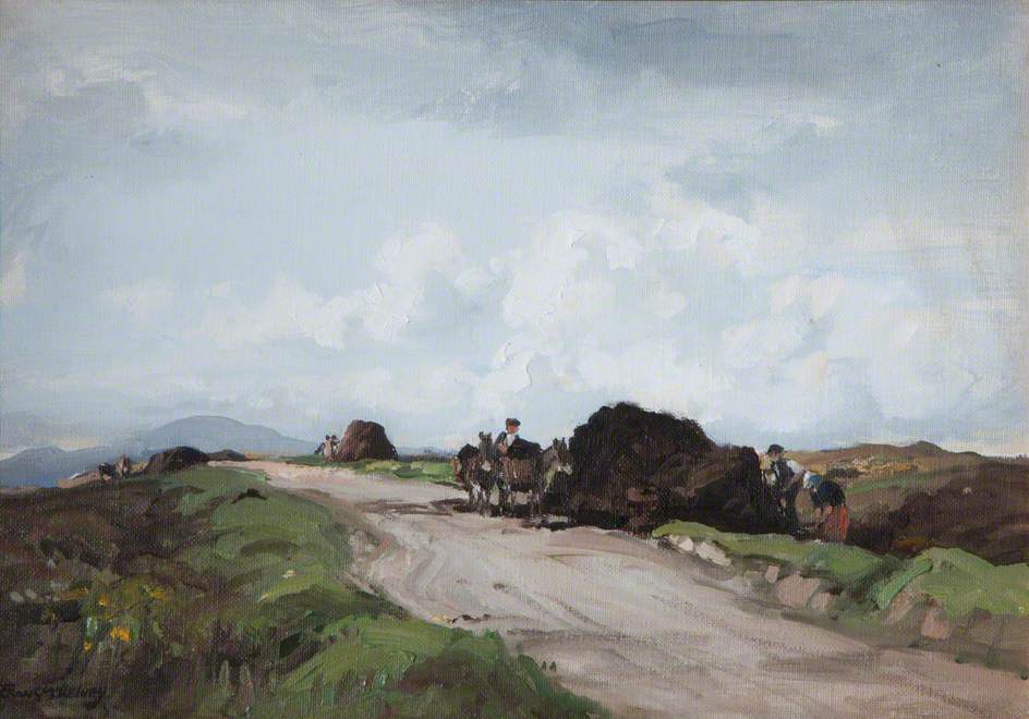 This week's <a href="/artukdotorg/">Art UK</a> #OnlineArtExchange theme is Journeys to celebrate Government Art Collection’s 125th anniversary. We’ve chosen this painting from our own Collection: ‘On the Road to Castlebar: Peat Gatherers’ by Frank McKelvey.