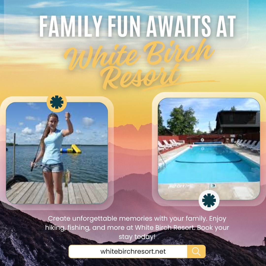 MNvacationhomes's tweet photo. Family Fun Awaits at White Birch Resort  ||  Create unforgettable memories with your family. Enjoy hiking, fishing, and more at White Birch Resort. Book your stay today!
Visit :- https://t.co/zQ1RtZ9L2F

#FamilyFun #WhiteBirchResort #FamilyVacation #OutdoorAdventure #Hiking https://t.co/nYGH8IFUTC