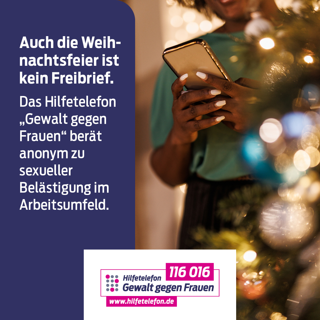 #SexuelleBelästigung auf der   Weihnachtsfeier ist keine Ausnahme. Finden Sie sich nicht mit übergriffigen Sprüchen, Blicken oder Berührungen ab. #SexuelleBelästigungAmArbeitsplatz   (1/3)