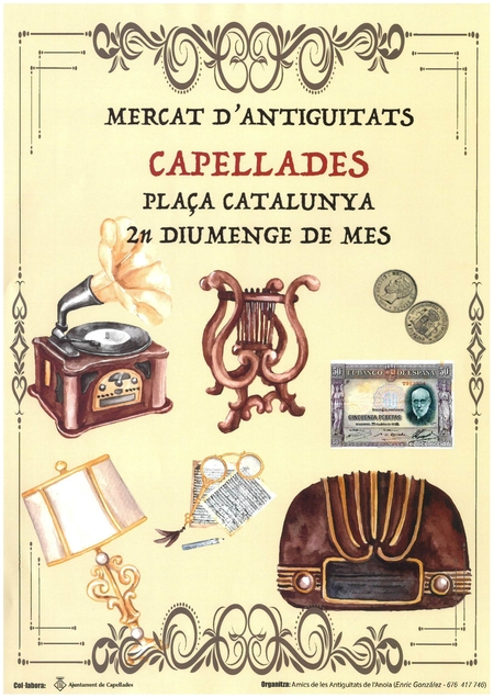 Mercat d’antiguitats aquest diumenge

A la plaça de Catalunya trobaràs parades amb antiguitats, artesania, col·leccionisme, joguines, quadres, monedes, llibres, mobles, discs, coses de segona mà, jocs...

Organitzen els Amics de les Antiguitats de l'Anoia i l'Ajuntament.