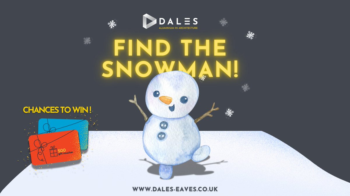 ☃️ Snowmen have snuck onto our website! ☃️

The first person each day to identify the hidden snowman correctly and email proof (e.g., screenshots) to competition@dales-eaves.co.uk will win a retail voucher worth £25!

Find out how to play: dales-eaves.co.uk/christmas-comp…