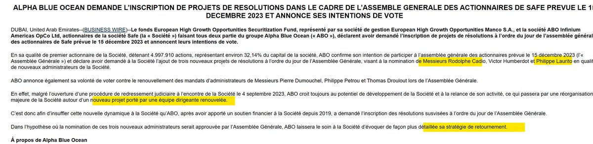 BlatoUndefined's tweet photo. Ça dérange personne, non pas qu'ABO demande a des incapables de gérer un coquille vide, mais surtout que les marionnettes une fois placée qu'il a placé signent un contrat de financement avec ABO ?
@pr_financier
@parquetdeParis
En tout cas joli choix Mr -99%
$alsaf #safegroup https://t.co/cBTHui2lOA