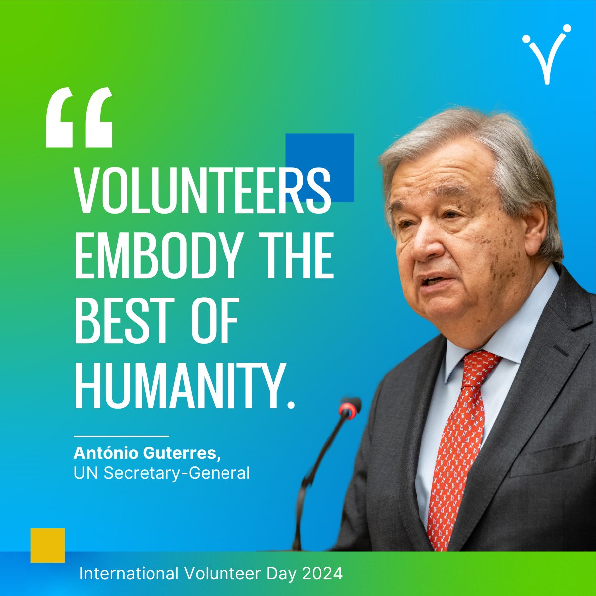 UNVolunteers's tweet photo. On International Volunteer Day, we celebrate the tireless work of volunteers around the world💙

@antonioguterres said it best - building a better world is a task for all of us, and volunteers lead the way. #IVD2024 https://t.co/yglwK2mMF3