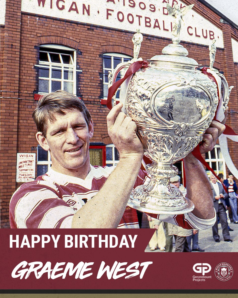 WiganWarriorsRL's tweet photo. 🥳 Happy Birthday to Wigan Warriors Hall of Famer, Graeme West! 

#WWRL https://t.co/3gaF1FnRrC