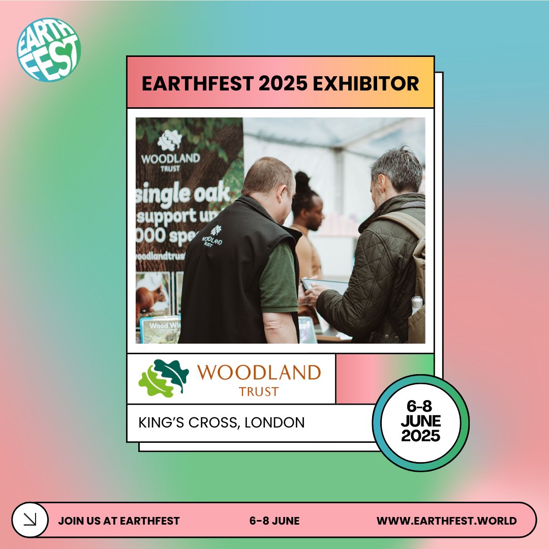 Woodland Trust will be back at EARTHFEST 2025! 💚⁠
⁠
Join us from 6th to 8th June at King’s Cross, London, where eco-conscious citizens, innovators, and sustainable brands will unite to inspire positive climate action.