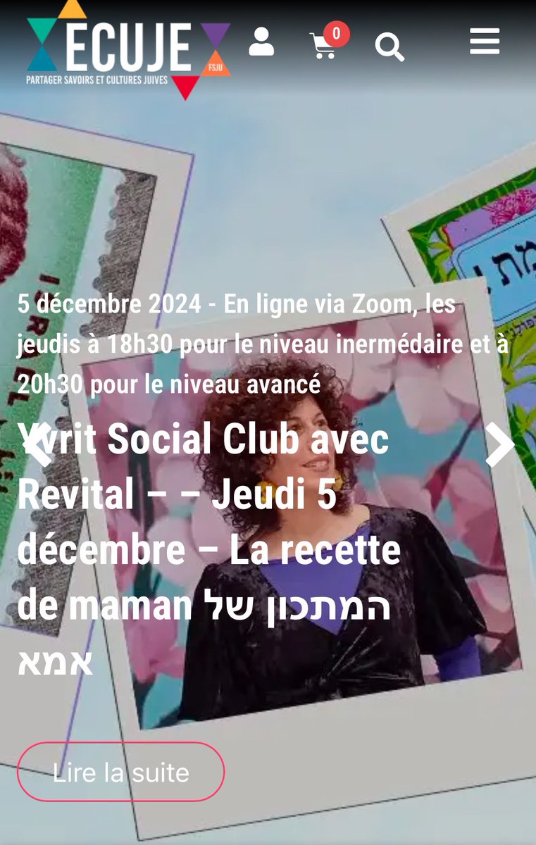 Je suis au micro de Lise Gutmann sur <a href="/RadioJFrance/">RADIO J</a> ce jeudi 5/12/24 à 10:05  Nous vous présentons les programmes de <a href="/culturejuive/">ECUJE</a> et <a href="/InstElieWiesel/">Institut Elie Wiesel</a>
 ecuje.fr
