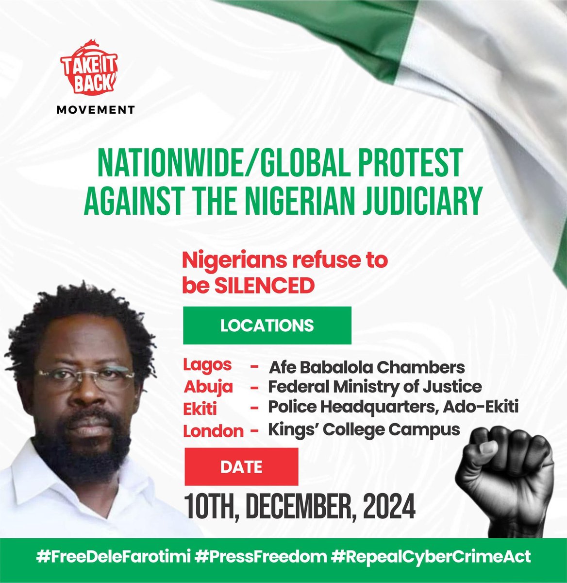 YeleSowore's tweet image. It is about to go down! Enough is Enough! #FreeDeleFarotimi NOW!