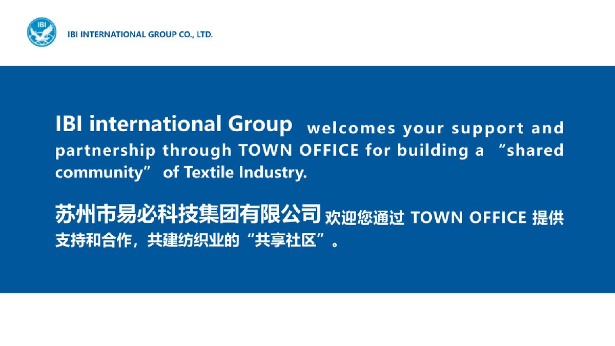 IBI_INTL_GROUP's tweet photo. IBl Intl Group welcomes your partnership through the Textile One Window Network (TOWN) Office, a one-stop solution for the textile industry's needs, from spinning and weaving to dyeing, knitting, and finished goods, with the goal of building a 'shared community' for the sector. https://t.co/IXze1MydXC