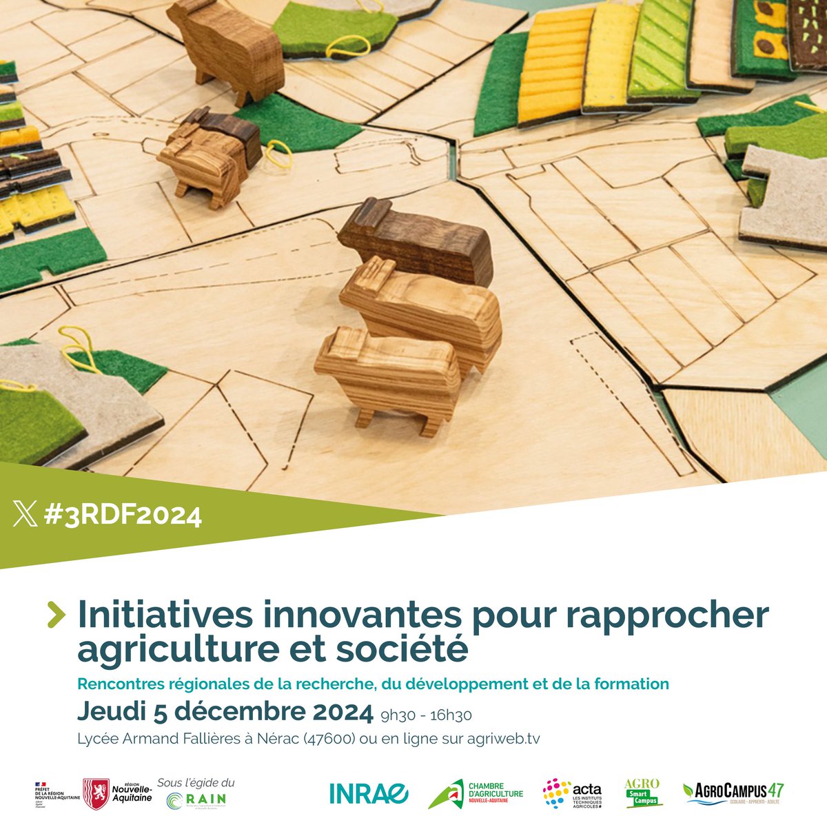 3RDF2024 | C'est parti pour les Rencontres régionales de la recherche, du développement et de la formation sur les initiatives innovantes pour rapprocher agriculture et société, au lycée de Nérac.
À suivre en direct sur agriweb.tv