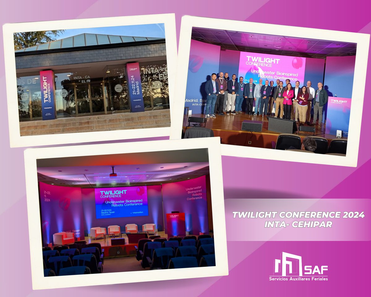 SAFeriales's tweet photo. 🟣#SAF | Satisfechos de la producción y montaje de Twilight Conference, evento organizado por #Monodon by @NavantiaOficial, en colaboración con @SAESoficial, que tuvo lugar los días 21 y 22 de noviembre en el INTA-CEHIPAR @intaespana. #ServiciosAuxiliaresFeriales by @GrupoMetalia https://t.co/g5pjq3e62C