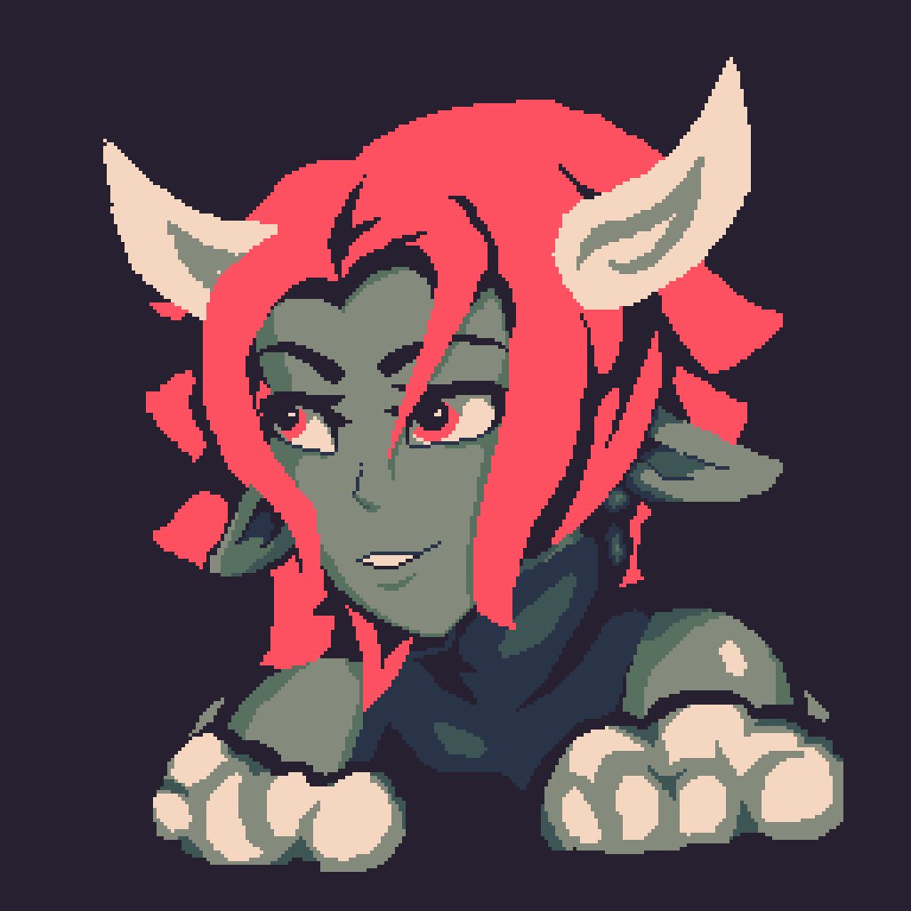 8bittrik's tweet photo. Drew Trik in the style of #20minutestilldawn because it’s such a stunning style, I don’t know if I did it justice tho, but I’m proud of it and I learned a lot from the study and exercise 
#pixelart https://t.co/OAzfE61fe2