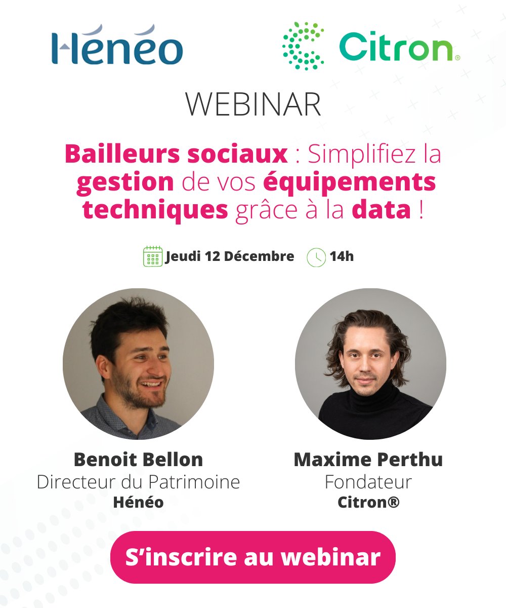 🍋🚨 [SAVE THE DATE] Webinar Hénéo x <a href="/Team_Citron/">Citron®</a>  – Simplifiez la gestion de vos équipements techniques grâce à la data !
👉 Inscrivez-vous dès maintenant pour ne rien manquer : lnkd.in/e_2GdAXy