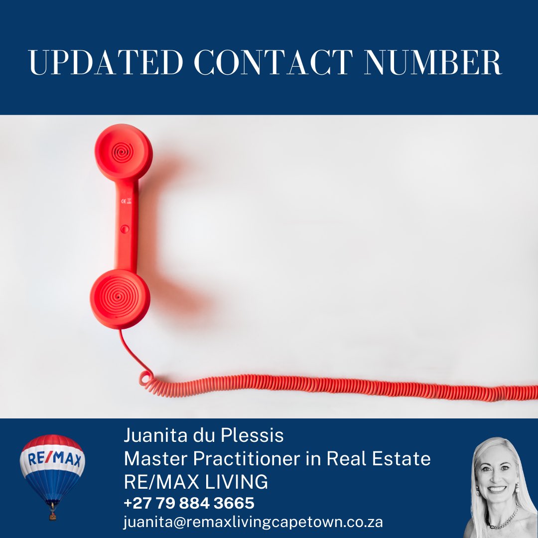 capelivingjdp's tweet photo. Good day,
Please note that my number has changed.
Please update on your side.
Warm regards,
Juanita du Plessis
+27 (79) 884-3665 https://t.co/oMjlA2L8KW
