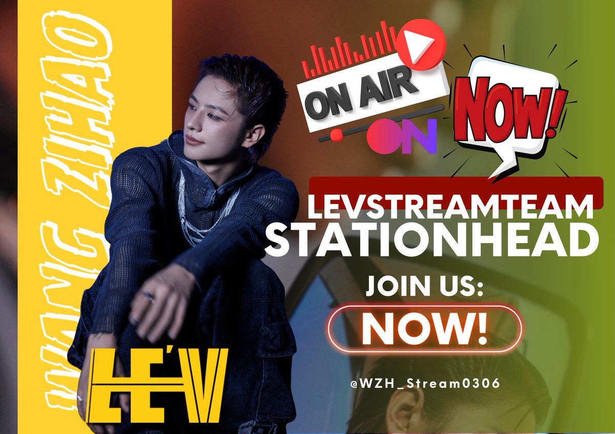WZH_Stream0306's tweet photo. #LEVELs,

Join us now on air on @STATIONHEAD at #LEVStreamTeam station for the #LEVTimeToSTream "Quantum LEAP" Streaming Party. Enjoy &amp; achieve the goal with us with LE'V music with different artists.

https://t.co/L1aodOg6aZ

#LEV #레비 #レビ #WANGZIHAO #왕즈하오 #王子浩 #ズハオ https://t.co/Avwqb2jnnt