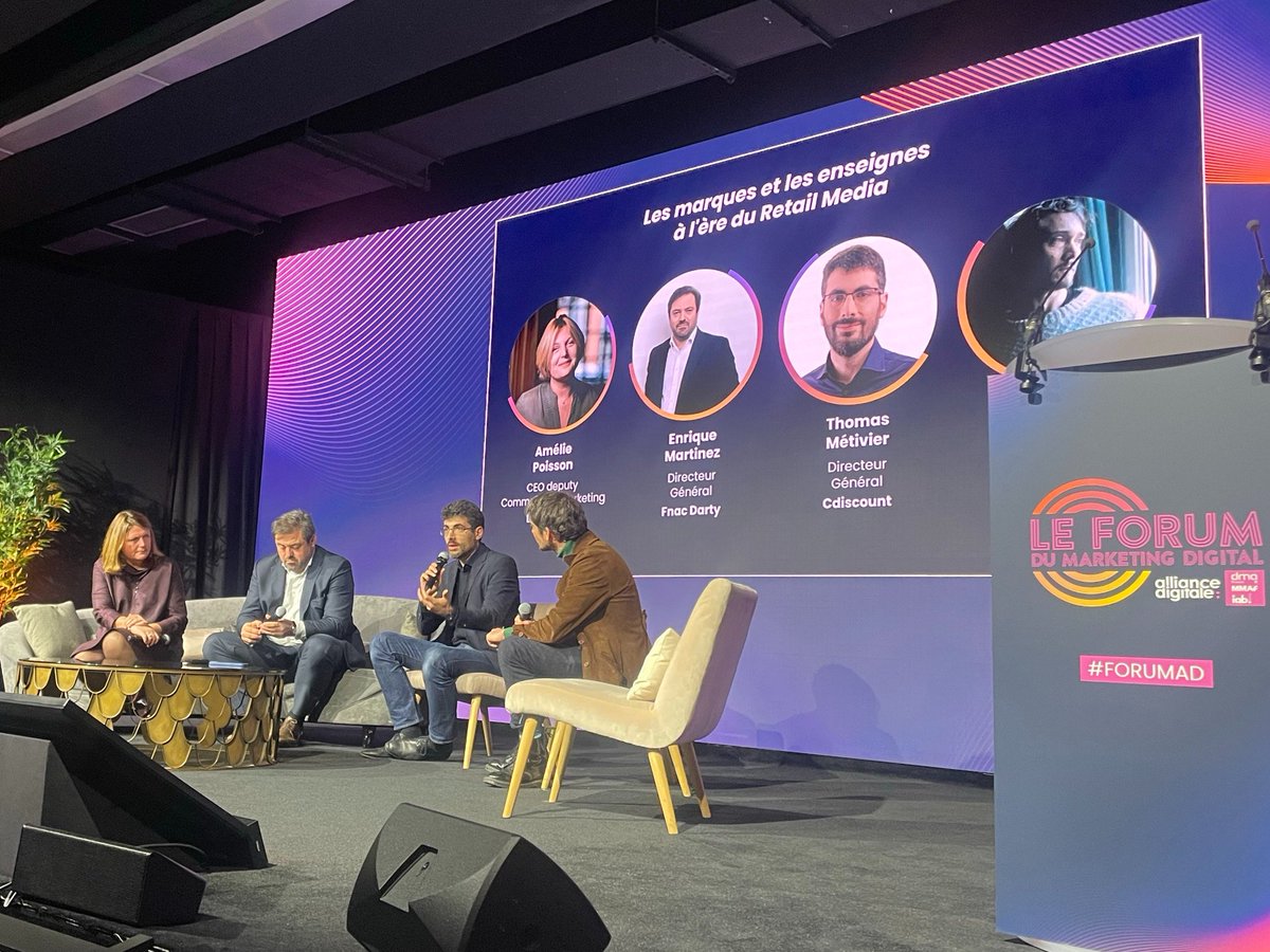 Thomas Metivier participe à la table-ronde sur le retail media avec au forum annuel du marketing digital. « chez Cdiscount, la marketplace a accéléré le développement du retail media » <a href="/Alliance_Dgtle/">Alliance Digitale</a> 
#FORUMAD