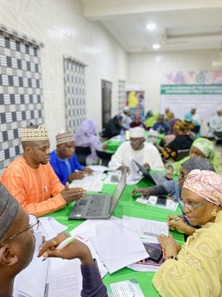weeliftkano's tweet photo. Day two of the WEE Policy validation in Kano State kicked off with group work sessions focused on the policy context, rationale for the state policy, and defining policy goals.

#WEEliftNaija
#WomenEconomicEmpowerment https://t.co/LMFH1QoX43