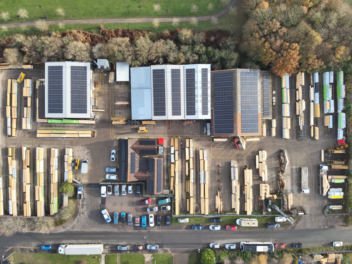 ReadBrothersLtd's tweet photo. Always  interesting to see views from above.  What a tidy timber yard we have  here at Read Brothers, and an impressive array of solar panels too! #aerialview #timberyard https://t.co/8pcBa8qisr