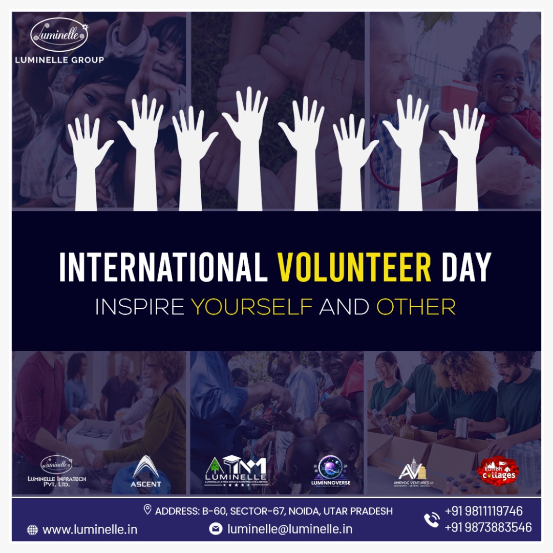 LuminelleInfra's tweet photo. "Today, we celebrate the heart and soul of change-makers around the world. 🌍  #InternationalVolunteerDay #GivingBack #ChangeMakers #VolunteersRock #Pushpa2TheRule
#SpotifyWrapped #SpotifyWrapped2024 #Pushpa2TheRulereview #ThetouchBKKWithLingOrm #riyadh https://t.co/i0ChJ68XNP