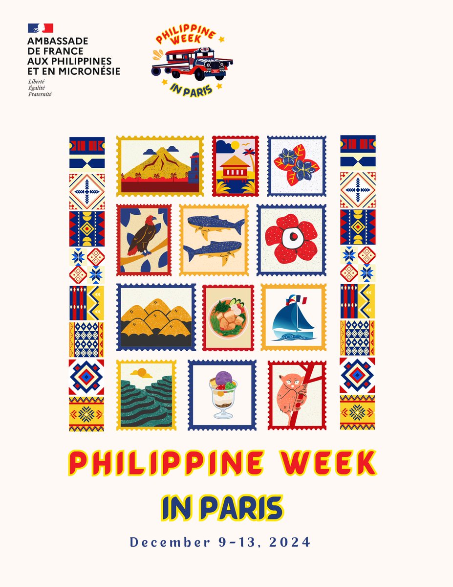 FrenchEmbassyPH's tweet photo. The #PHWeekInParis takes center stage with a dynamic program:

✨ Launch of the Manila-Paris maiden flight
🎭 Reopening of Notre-Dame
📚 Academic and research exchanges
🤝 High-level 🇵🇭 delegation to deepen political, economic, maritime, and cultural ties https://t.co/e4qNEE5py1