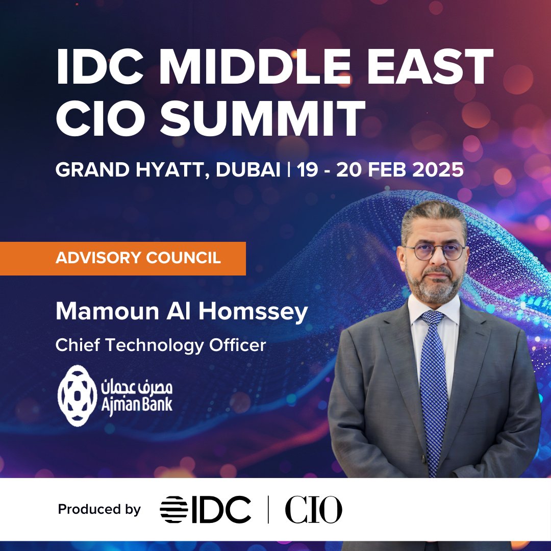 We are thrilled to welcome Mamoun Alhomssey, Chief Technology Officer, at Ajman Bank (UAE), as a member of our Advisory Council for the 18th edition of the IDC Middle East CIO Summit.
Register here: lnkd.in/dzHib4am
#IDCMECIO