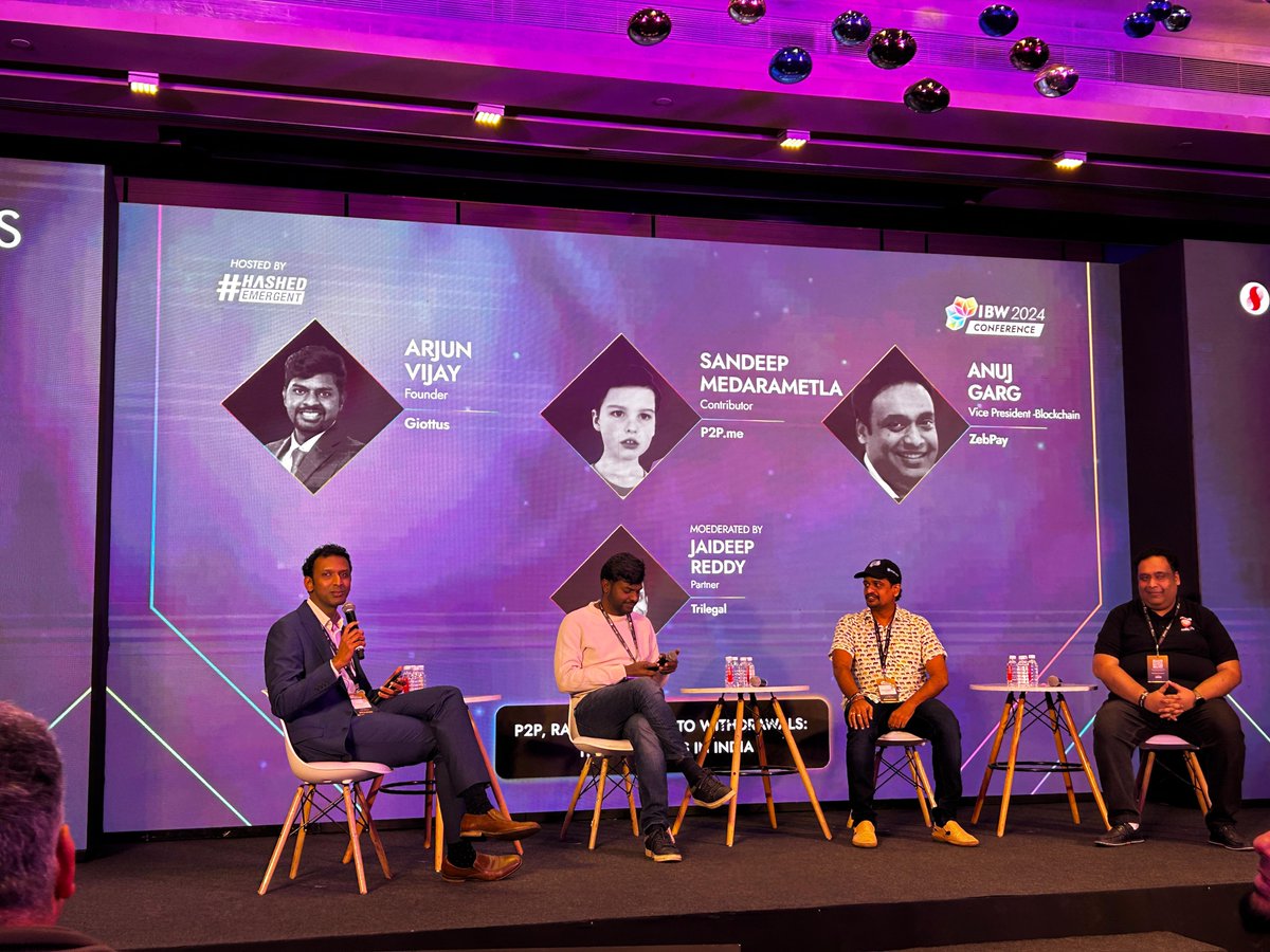 zebpay's tweet image. 🚀 Anuj Kumar Garg, Vice President - Blockchain, delivered an engaging session on P2P, Ramping, and Crypto Withdrawals at India Blockchain Week. Here are some glimpses of it!  

🚀 Stay tuned for more updates!  

#Blockchain #Crypto #IBW #IndiaBlockchainWeek #ZebPay