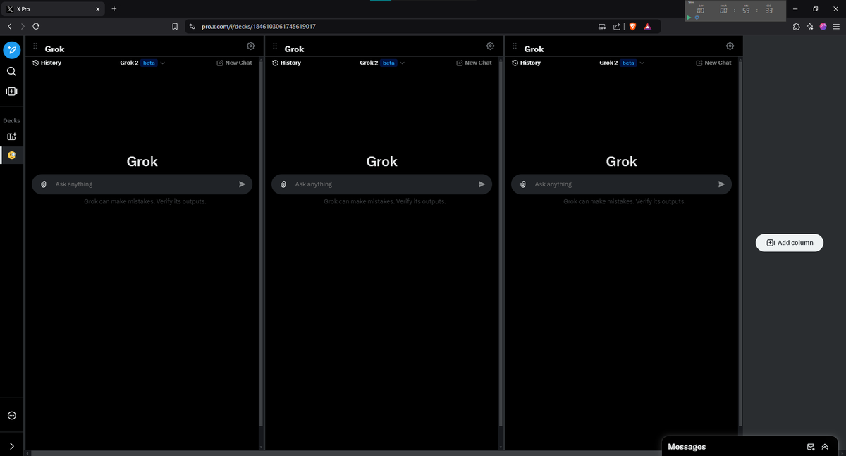 my productivity #X #decks. has multiple #GROK  decks.  Disabled distracting news and image prompts with grok using brave browser's block feature. here is how i did it... https://t.co/BTA0YD3ybO