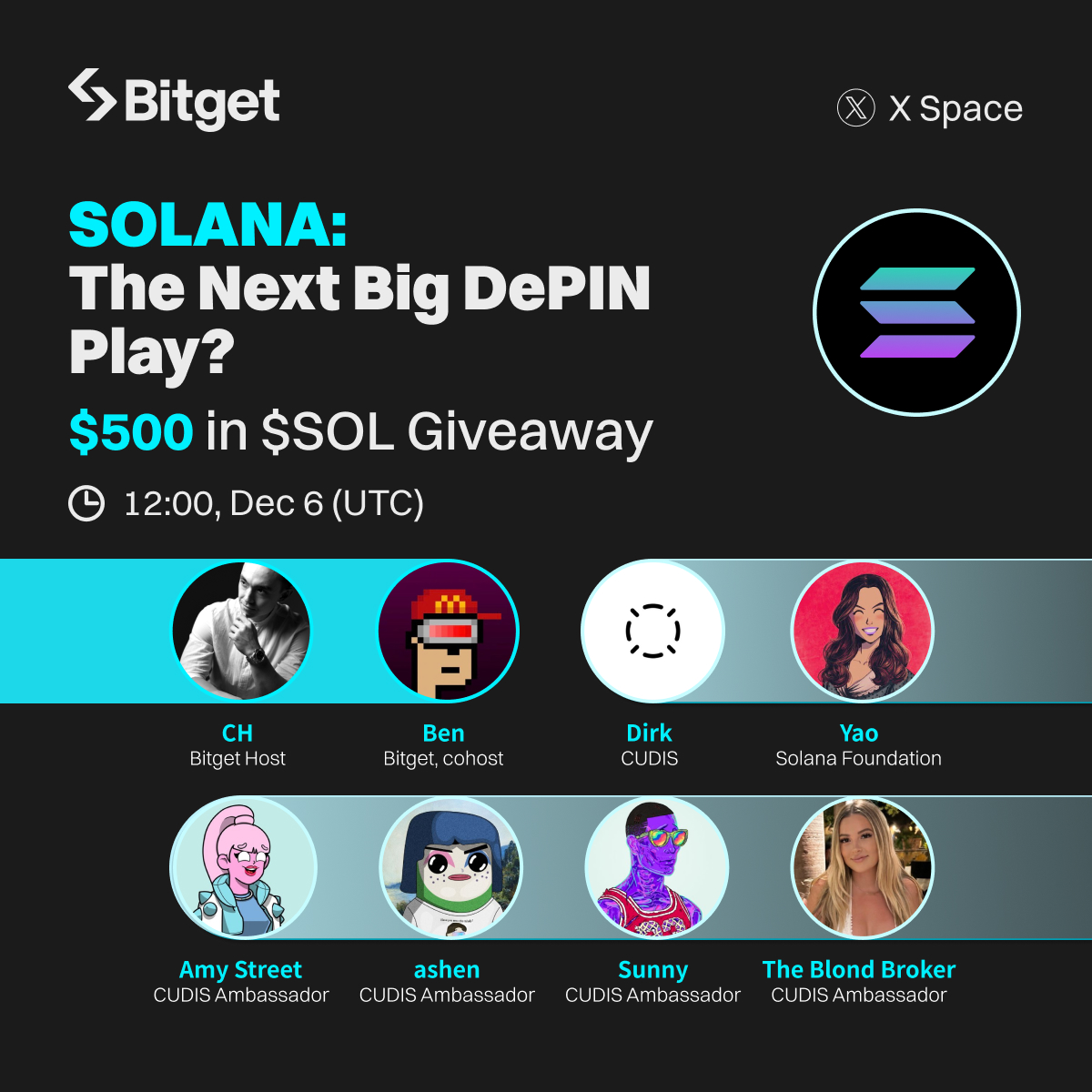 bitget's tweet photo. Is #Solana DePIN the next big thing? Come join our X Space and let's talk about it! 🎙️

💰$500 in $SOL Giveaway (10 winners)

To enter:
🔹Follow @bitgetglobal + RT
🔹Tune in: https://t.co/6x569pT57e
🔹Drop a screenshot of you in the Space https://t.co/EW4Jkzzwmc