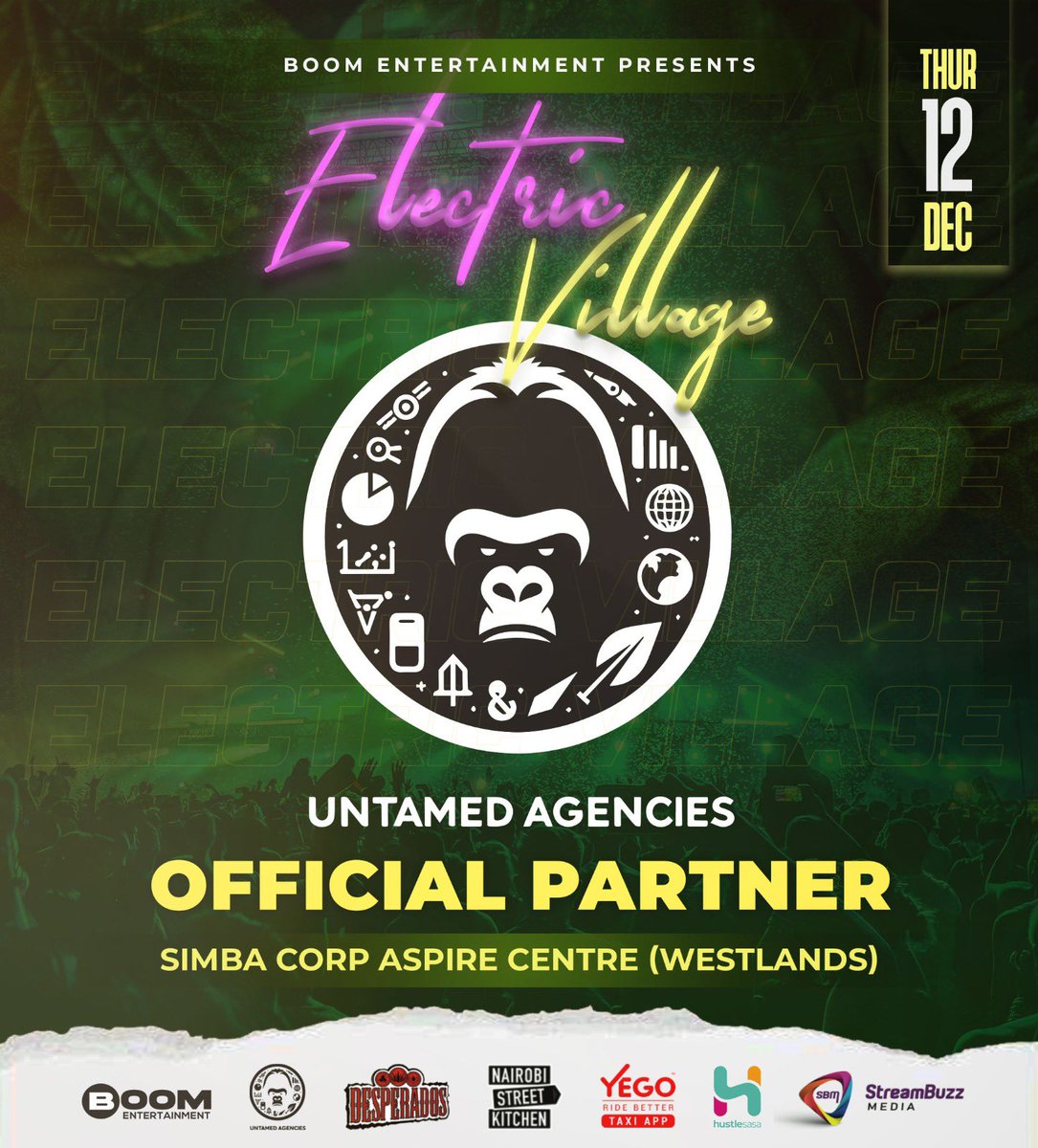 ElectricVillage's tweet photo. The best events come alive with the right partners! 💥
 @untamedmarketing joins us to deliver an epic #ElectricVillage experience featuring @keyloud.music 🎶

📅 Dec 12th | 📍 Simbacorp Aspire 
Centre Rooftop | 

Party Starts at 2PM ⏰ 
 🎟️ Tickets: https://t.co/wPL56dv6aY https://t.co/5y7mvgEXls