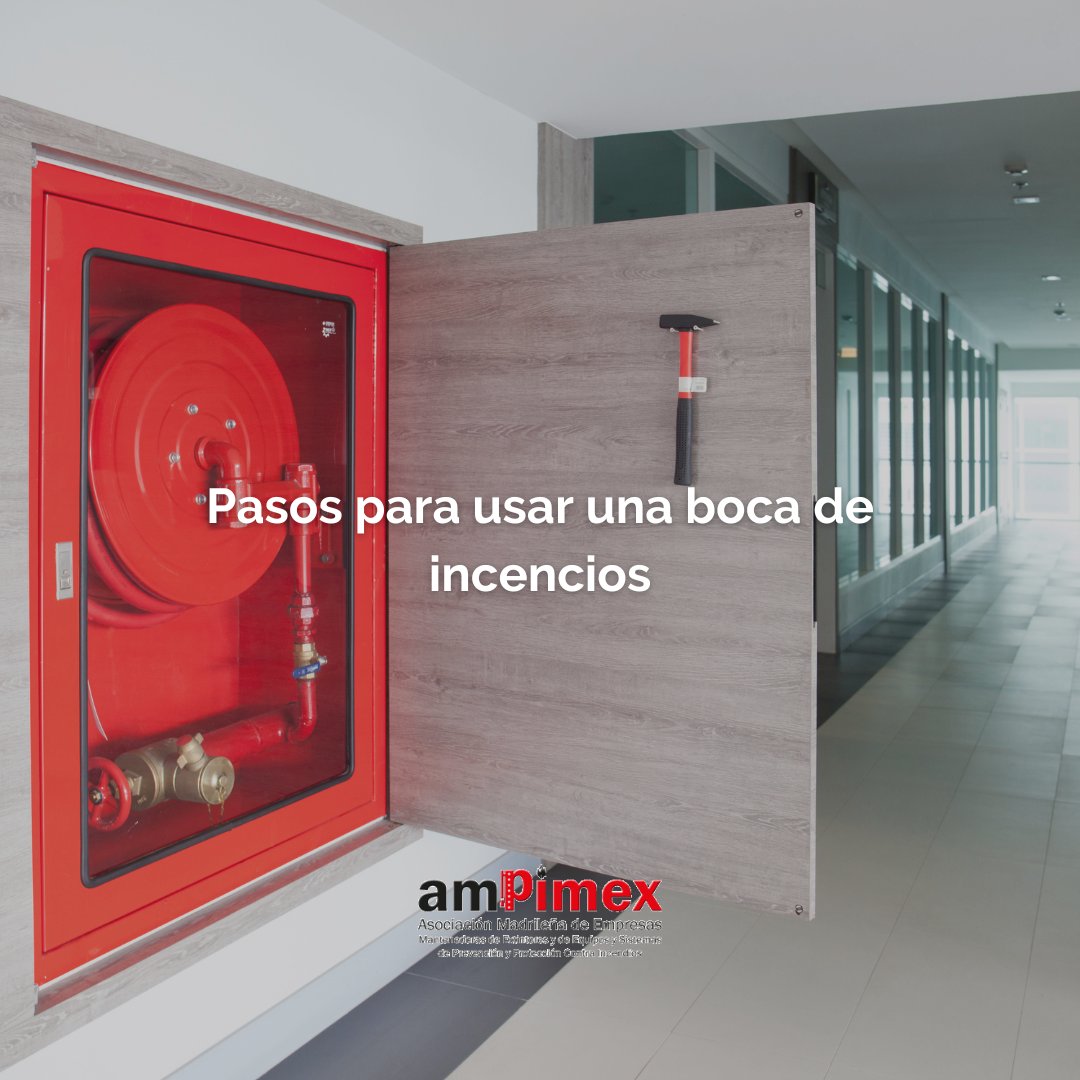 Pasos para usar una Boca de Incendios Equipada (BIE).

✔ Abra la puerta del armario y compruebe el manómetro.
✔ Extienda la manguera.
✔ Sea ayudado por otra persona que abra la válvula gradualmente mientras usted controla la boquilla.

🌐 ampimex.com

#Ampimex