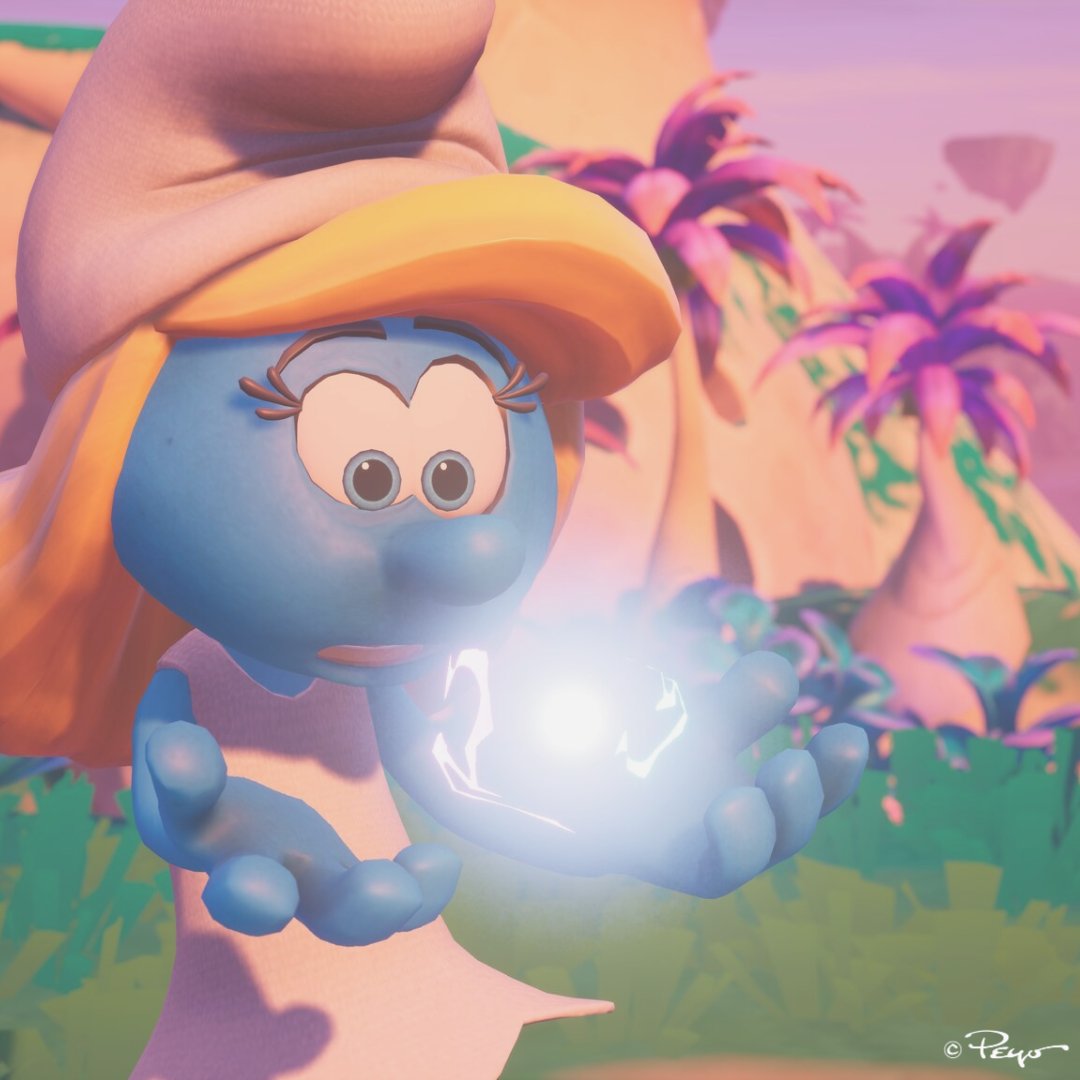 The last thing you ate will appear in Smurfette's hands. 

What is it? 💬