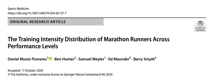 Daniel Muniz (@daniel_muniz_) on Twitter photo Our new paper is out in <a href="/SportsMedicineJ/">Sports Medicine</a>:
The Training Intensity Distribution of Marathon Runners Across Performance Levels. Another big-data study from the Strava dataset
link.springer.com/article/10.100… Our new paper is out in <a href="/SportsMedicineJ/">Sports Medicine</a>:
The Training Intensity Distribution of Marathon Runners Across Performance Levels. Another big-data study from the Strava dataset
link.springer.com/article/10.100…