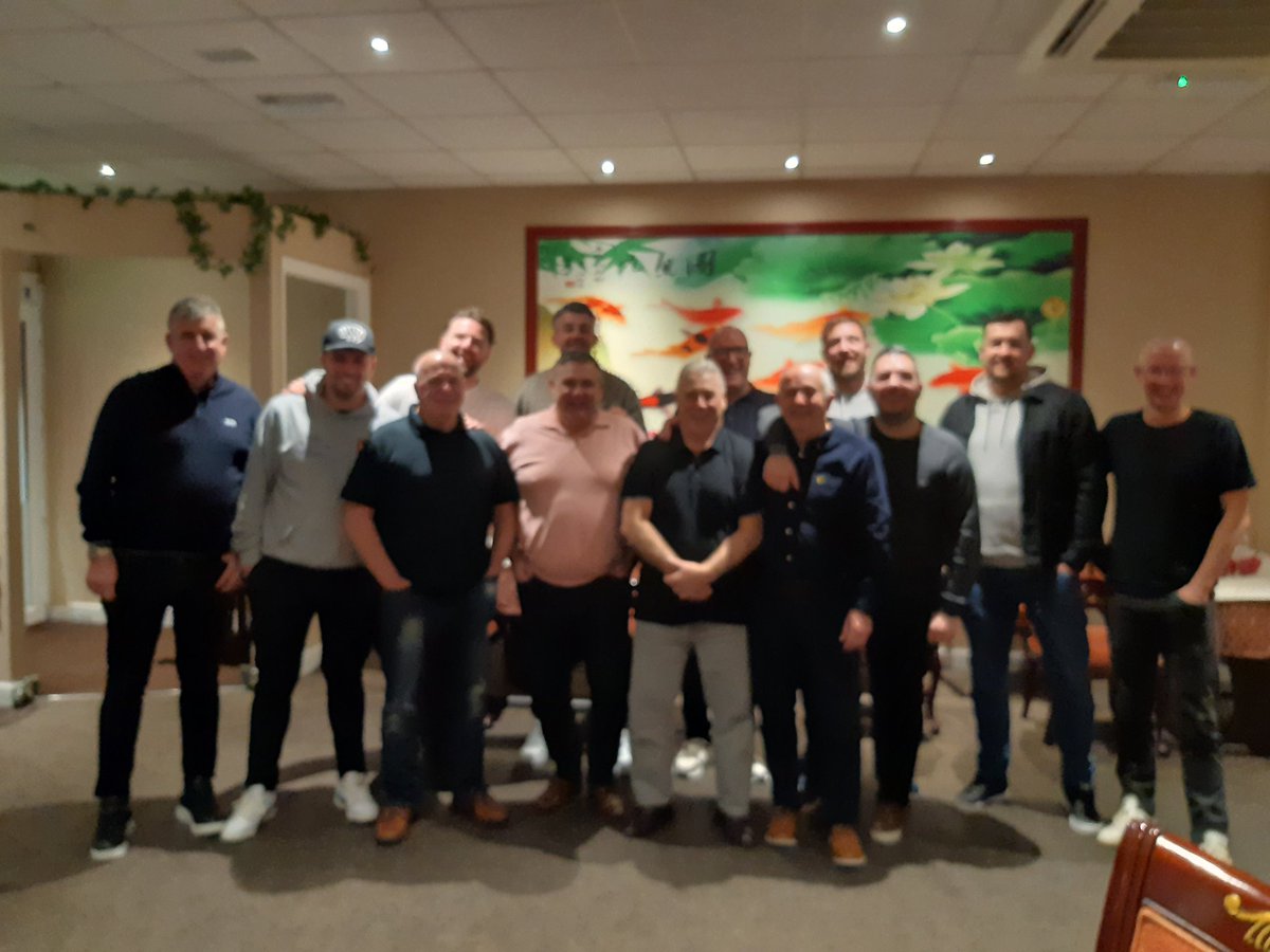 DonWedFC's tweet photo. Another year, another Christmas meal, good food and great company. Special thanks to Wiggy for organising it and for his work as club treasurer. Also thanks to the staff at the Hong Kong restaurant in Dunsville for looking after us. Have a great Christmas lads. https://t.co/853vCuFFoX