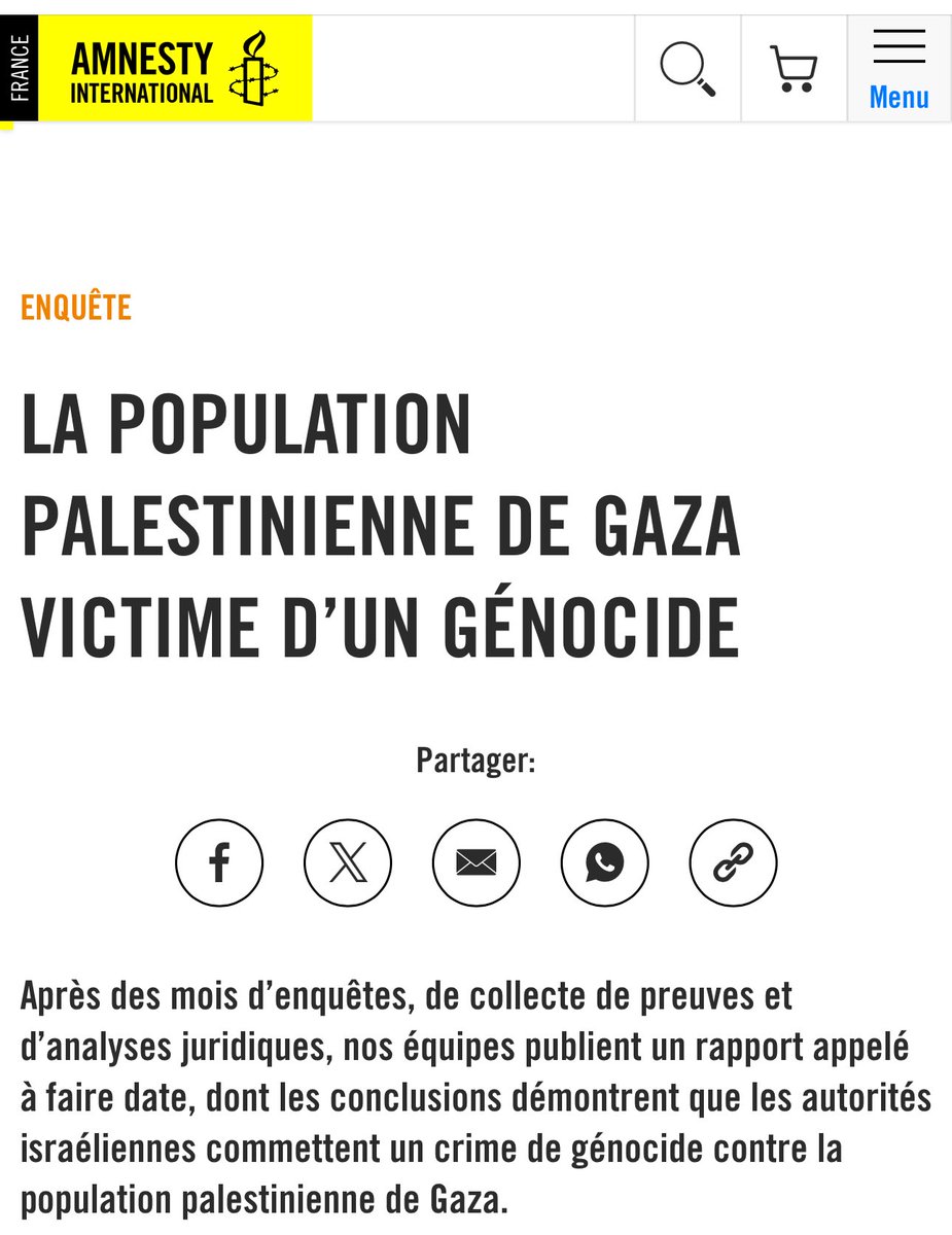RimaHas's tweet photo. Rapport de 300 pages de @amnestyfrance “dont les conclusions démontrent que les autorités israéliennes commettent un crime de #génocide contre la population palestinienne de Gaza.” https://t.co/QwU3Ar8Wfn https://t.co/HpyRrgyRgB