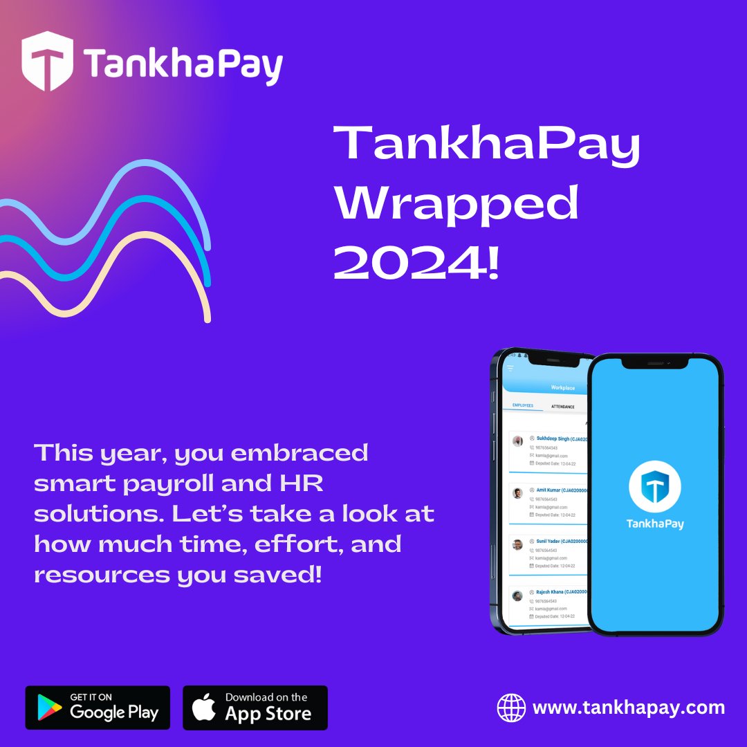 TankhaPay's tweet photo. TankhaPay wrapped 2024, inspired by @spotify wrapped!

This year, you saved hours, streamlined HR &amp; payroll, and supported your employees like never before. Here’s a quick look at the impact we created together!

Looking to automate HR &amp; Payroll? Get in touch today! https://t.co/tNWPrv0TdN