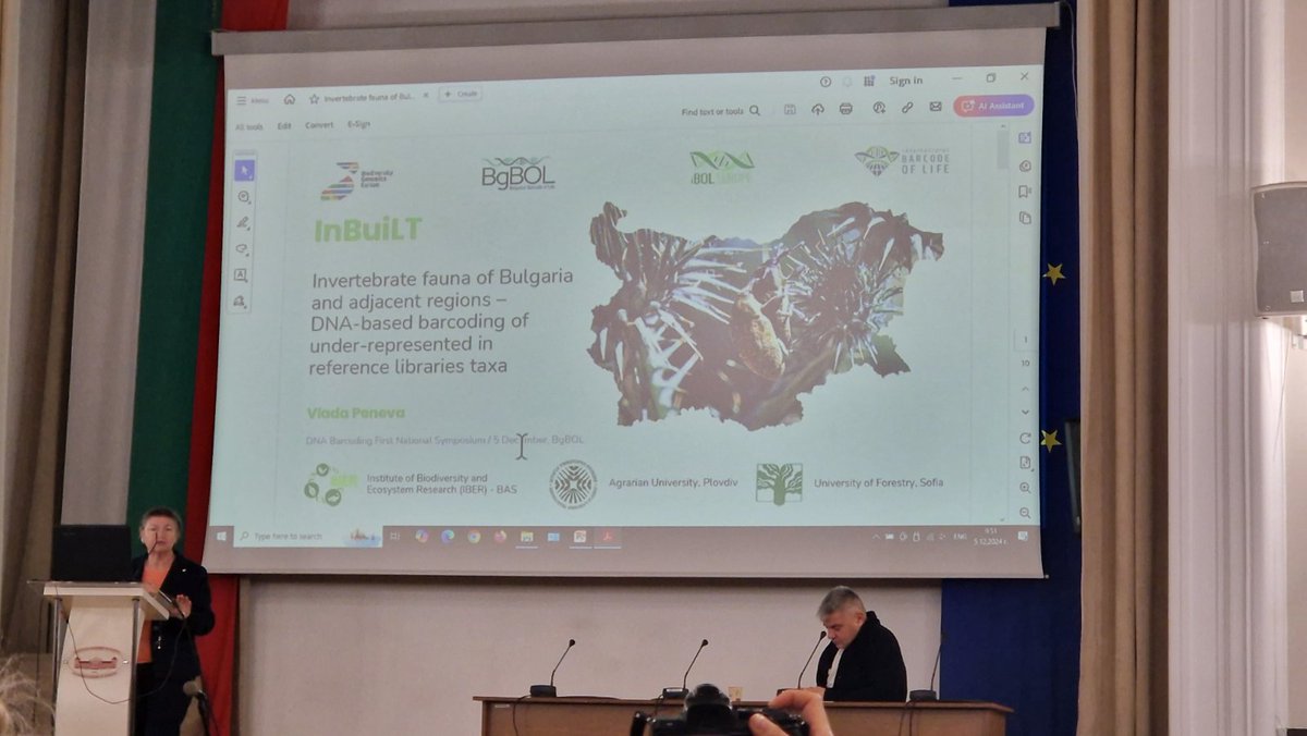 Pensoft's tweet photo. 🔥LIVE from the 1st #BgBOL symposium!🔥

📸From #viruses, #archaeans &amp; #fungi to #invertebrates other than #insects and monitoring for the #invasive Canadian beavers in 🇧🇬 Bulgaria: 
#eDNA and #metabarcoding are powerful tools that streamline #biodiversity research! https://t.co/OeZyhoEp13