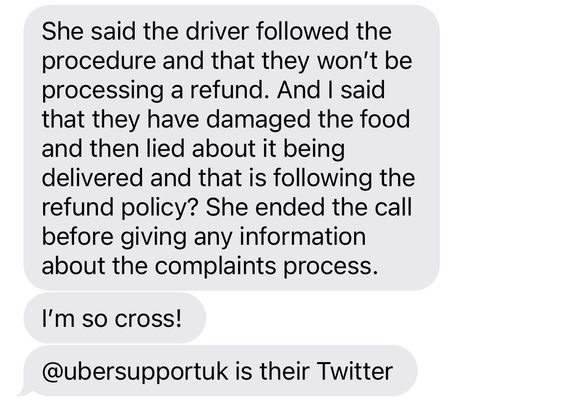 Nathan Lessoncopy (@lessoncopy) on Twitter photo Hi <a href="/UberEats/">Uber Eats</a>, I need a word about customer service for our missing <a href="/McDonaldsUK/">McDonald's UK</a> order?
What is the procedure exactly for the delivery being taken back because the burgers and fries were soaked by a full cup of <a href="/CocaCola_GB/">Coca-Cola GB</a>? Hi <a href="/UberEats/">Uber Eats</a>, I need a word about customer service for our missing <a href="/McDonaldsUK/">McDonald's UK</a> order?
What is the procedure exactly for the delivery being taken back because the burgers and fries were soaked by a full cup of <a href="/CocaCola_GB/">Coca-Cola GB</a>?