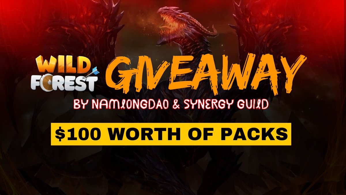 NamLong_DAO's tweet photo. Giveaway Wild Forest x NamLongDAO x Synergy Guild! 🔥

Cơ hội nhận phần thưởng trị giá ~$100 đang chờ anh em! 🌟

🏆 5 Winners. Phần thưởng: Các gói thẻ bài trị giá 100$ từ Wild Forest 🃏

⏳ Hạn chót tham gia: 15/12

🎯 Cách tham gia:

1️⃣ Theo dõi @NamLong_DAO, @SynergyGuild, và @playwildforest
2️⃣ Tim + Retweet post này.
3️⃣ Reply và tag 2 người bạn

🎲 Đừng bỏ lỡ các nhiệm vụ trên Zealy để cập nhật cơ hội mới: https://t.co/3tjyyAsOJw

🚀 Đồng thời, tham gia ngay sự kiện Wild Forest từ Synergy Guild với tổng giải thưởng trị giá ~$3000!

Tham gia GA nhận các pack Wild Forest thôi nào! 😎