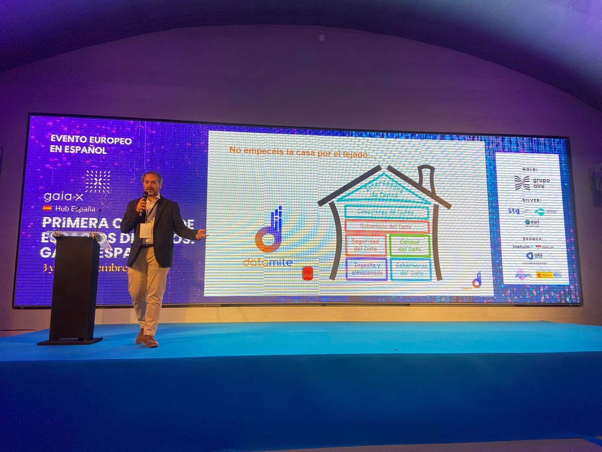 DATAMITE_EU's tweet photo. DATAMITE takes the stage at the first @GaiaXSpain Data Space Summit 🚀
📷 Jordi Arjona Aroca from @ITI_TIC and technical coordinator of DATAMITE, presented the key aspects of the project and how the DATAMITE framework will revolutionise the #DataMonetisation landscape. https://t.co/Yq4zr0YAkg