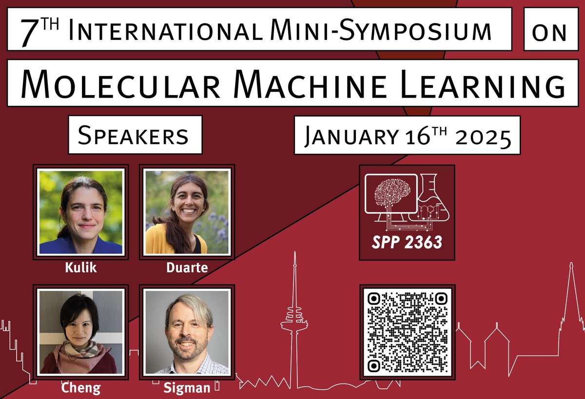 Frank Glorius (@gloriusfrank) on Twitter photo We <a href="/spp2363/">SPP 2363</a> are delighted to unveil the lineup for the 7⃣th International Mini-Symposium on #Molecular #MachineLearning 🧪🤖, 16 Jan, 2025:
✨<a href="/KulikGroup/">the Kulik Group</a>
✨<a href="/fjduarteg/">Fernanda Duarte</a>
✨<a href="/ChengBingqing/">Bingqing Cheng</a>
✨<a href="/Sigman_Lab/">Sigman Lab</a>
📄More info: bit.ly/info7thMML
💻Free registration: bit.ly/7thMML We <a href="/spp2363/">SPP 2363</a> are delighted to unveil the lineup for the 7⃣th International Mini-Symposium on #Molecular #MachineLearning 🧪🤖, 16 Jan, 2025:
✨<a href="/KulikGroup/">the Kulik Group</a>
✨<a href="/fjduarteg/">Fernanda Duarte</a>
✨<a href="/ChengBingqing/">Bingqing Cheng</a>
✨<a href="/Sigman_Lab/">Sigman Lab</a>
📄More info: bit.ly/info7thMML
💻Free registration: bit.ly/7thMML
