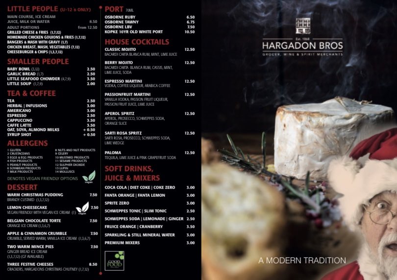 Hargadon Bros (@hargadons) on Twitter photo 🎄Christmas fast approaching folks! 🎄
We would encourage anyone who is considering coming to share their festive cheer with us to book in advance, especially in the evenings as we are filling up fast!
Email himself at eat@hargadons.com or give us a call on 0719153709. 🎄Christmas fast approaching folks! 🎄
We would encourage anyone who is considering coming to share their festive cheer with us to book in advance, especially in the evenings as we are filling up fast!
Email himself at eat@hargadons.com or give us a call on 0719153709.