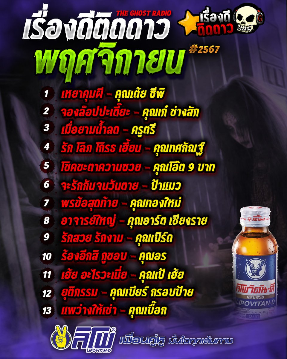 TheGhostRadio's tweet photo. ปลายฝนต้นหนาว มาฟังเรื่องดีติดดาวกันไหมคร้าบบบ⭐️

#เรื่องดีติดดาว #เรื่องดีติดดาวประจำเดือนพฤศจิกายน2567 #theghostradio #theghostradioofficial #theghost #เดอะโกส #ฟังผี #เรื่องผี #เล่าเรื่องผี #เล่าเรื่องผีเดอะโกส https://t.co/0IyU2s1cn9