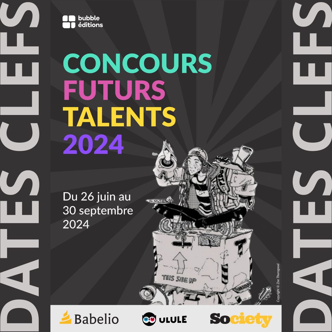 BubbleBD_'s tweet photo. #ConcoursFutursTalents Composition du Jury 

🎨 @KavegeYoann  &amp; Anne Masse (auteurices)
📚 Iman Lahmidi (libraire)
🗣 @MarieFabbri  (attachée de presse)
🗞 @Arno_Kikoo  (journaliste)
📔 Nicolas Dévé &amp; @thomasXcomics  (éditeurs)

2/2

Avec @Babelio @ululeFR @SocietyOfficiel https://t.co/kuopp3V1TR