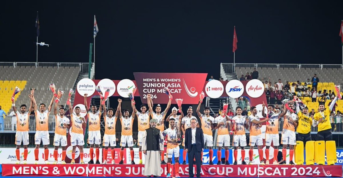 hanzalaashraf92's tweet photo. 🏆 India Wins the Junior Asia Cup 2024! 💪🇮🇳
A remarkable journey, an unforgettable victory! 🏑
Our young hockey stars have made the nation proud.
Here's to the champions of tomorrow! 🌟
#JuniorAsiaCup2024 #IndiaForTheWin #HockeyChampions https://t.co/ohDQFugxfm